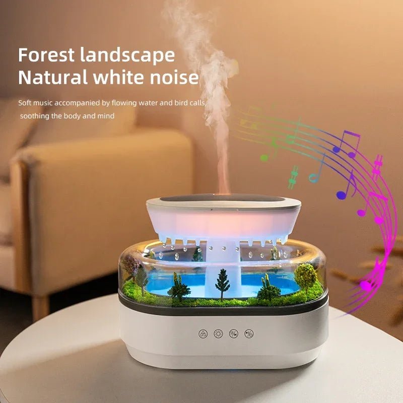 Aroma Humidifier Raindrop Air Humidifier Colorful Light White Noise Essemtial Oil Diffuser Home Ultrasonic Fragrance Diffuser - NeuroLense™