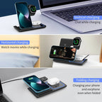 High Quality 3 in 1 Wireless Charger Portable Blue Light Indicator Fast Charging Station Foldable Charging Dock - NeuroLense™