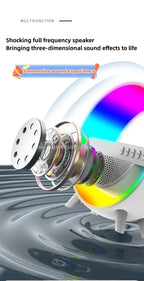 Bluetooth Speaker Colorful Ambient Light Alarm Clock Wireless Charging Night Light Multi - function Desktop Bluetooth Speaker. - NeuroLense™