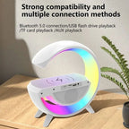 Bluetooth Speaker Colorful Ambient Light Alarm Clock Wireless Charging Night Light Multi - function Desktop Bluetooth Speaker. - NeuroLense™
