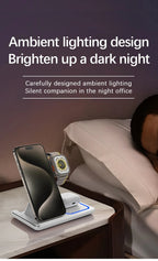 High Quality 3 in 1 Wireless Charger Portable Blue Light Indicator Fast Charging Station Foldable Charging Dock - NeuroLense™