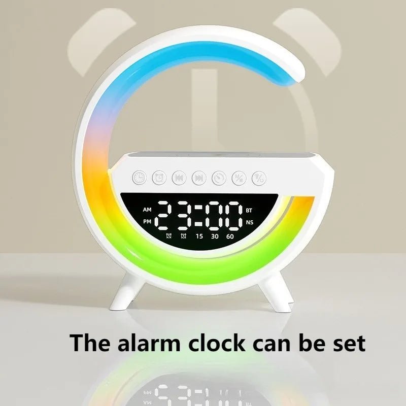 Bluetooth Speaker Colorful Ambient Light Alarm Clock Wireless Charging Night Light Multi - function Desktop Bluetooth Speaker. - NeuroLense™