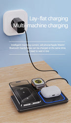 High Quality 3 in 1 Wireless Charger Portable Blue Light Indicator Fast Charging Station Foldable Charging Dock - NeuroLense™