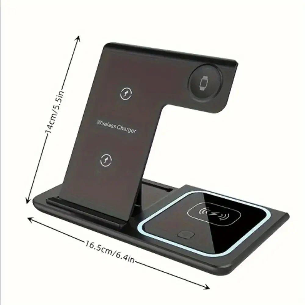 High Quality 3 in 1 Wireless Charger Portable Blue Light Indicator Fast Charging Station Foldable Charging Dock - NeuroLense™