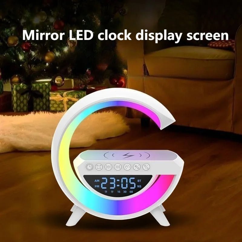 Bluetooth Speaker Colorful Ambient Light Alarm Clock Wireless Charging Night Light Multi - function Desktop Bluetooth Speaker. - NeuroLense™