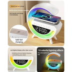 Bluetooth Speaker Colorful Ambient Light Alarm Clock Wireless Charging Night Light Multi - function Desktop Bluetooth Speaker. - NeuroLense™