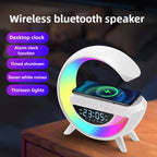 Bluetooth Speaker Colorful Ambient Light Alarm Clock Wireless Charging Night Light Multi - function Desktop Bluetooth Speaker. - NeuroLense™