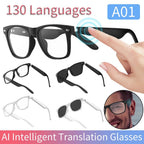 A01 AI Intelligent Translation Glasses Anti Glare Outdoor Sports Driving Sunglasses 130 Languages Wireless Headphones Glasses - NeuroLense™