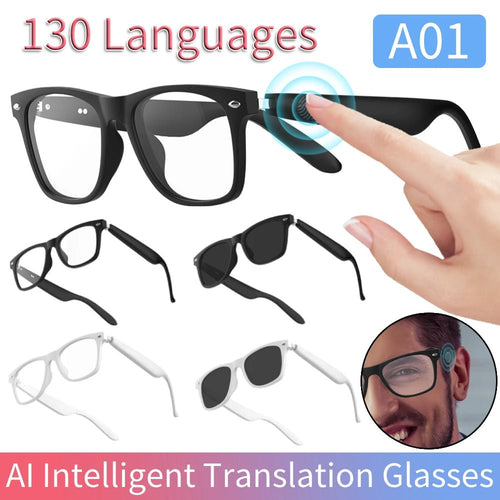 A01 AI Intelligent Translation Glasses Anti Glare Outdoor Sports Driving Sunglasses 130 Languages Wireless Headphones Glasses - NeuroLense™