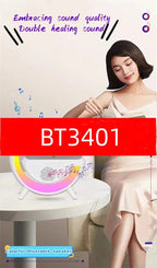 Bluetooth Speaker Colorful Ambient Light Alarm Clock Wireless Charging Night Light Multi - function Desktop Bluetooth Speaker. - NeuroLense™