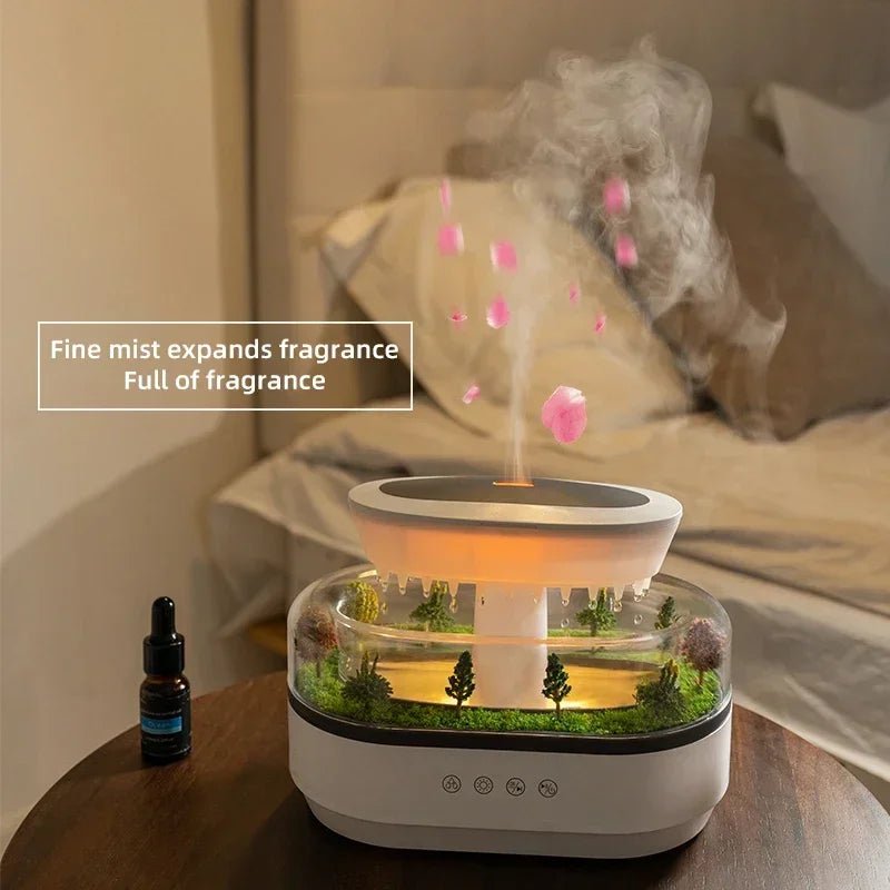 Aroma Humidifier Raindrop Air Humidifier Colorful Light White Noise Essemtial Oil Diffuser Home Ultrasonic Fragrance Diffuser - NeuroLense™
