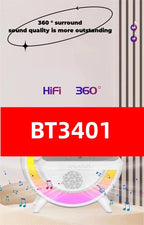 Bluetooth Speaker Colorful Ambient Light Alarm Clock Wireless Charging Night Light Multi - function Desktop Bluetooth Speaker. - NeuroLense™