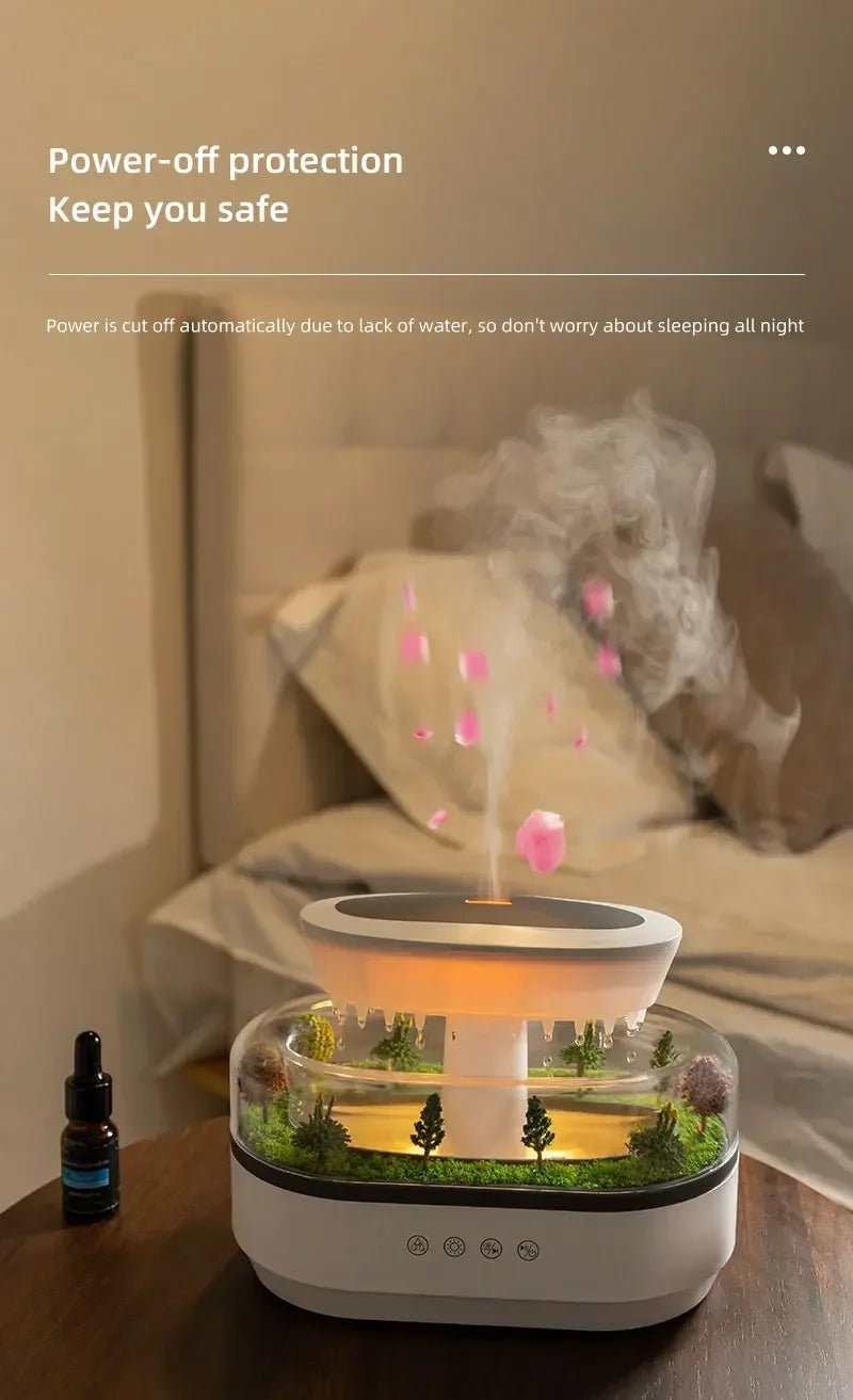 Aroma Humidifier Raindrop Air Humidifier Colorful Light White Noise Essemtial Oil Diffuser Home Ultrasonic Fragrance Diffuser - NeuroLense™