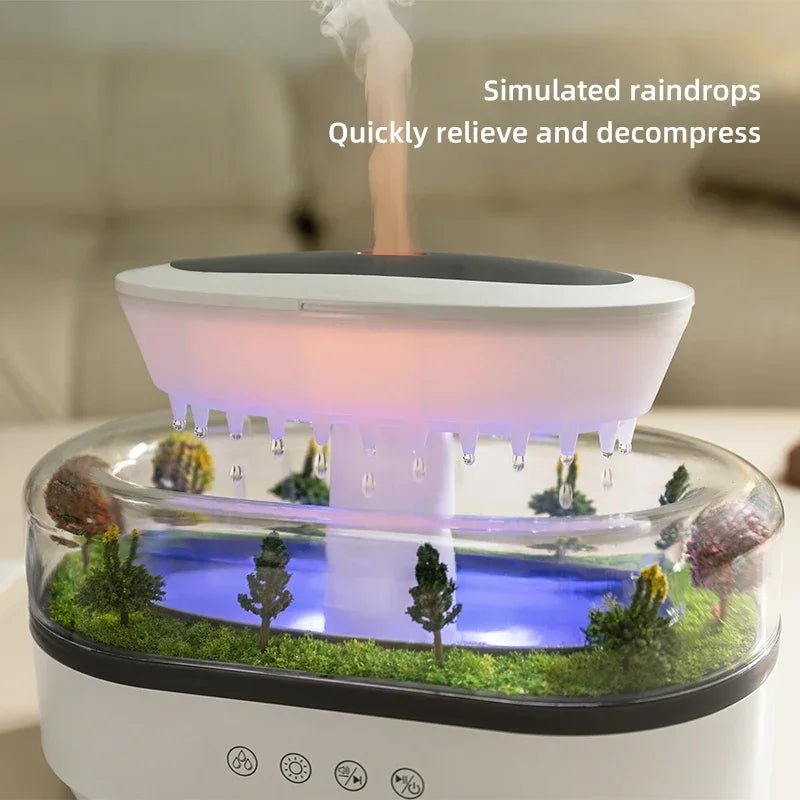 Aroma Humidifier Raindrop Air Humidifier Colorful Light White Noise Essemtial Oil Diffuser Home Ultrasonic Fragrance Diffuser - NeuroLense™