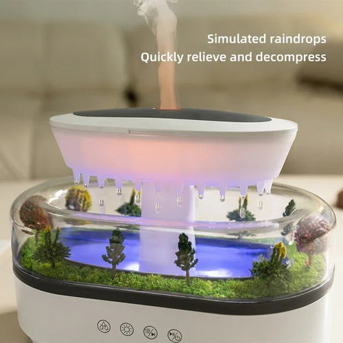 Aroma Humidifier Raindrop Air Humidifier Colorful Light White Noise Essemtial Oil Diffuser Home Ultrasonic Fragrance Diffuser - NeuroLense™